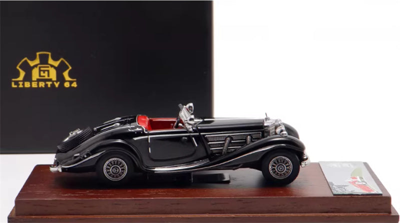 Liberty 64 Mercedes Benz 500K Classic Vintage Car Black - without top cover 1:64 Car Pre-built Airliner Model Display view9