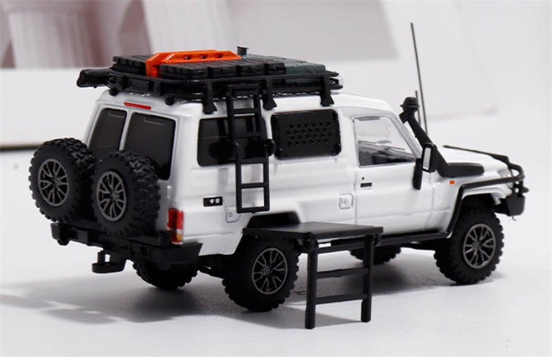 Autobots Models Toyota Land Cruiser LC78 J70 Off road modified version of personnel carrier white Limited Edition 499PCS ONLY 1:64 Truck Pre-built Model view5