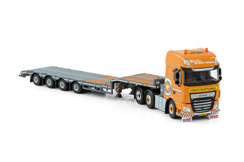 WSI DAF XF MY2017 6X2 TWINSTEER SEMI LOW LOADER - 4 AXLE V.D. VLIST TWENTE 1:50 Truck Pre-built Model