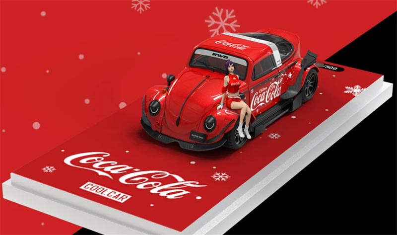 1:64 Volkswagen Beetle Christmas Co COOL.CAR w/ figure DIECAST Civil Car Model