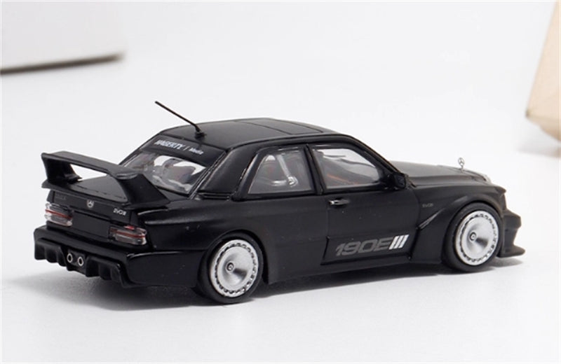 1:64 Mercedes Benz 190E EVO III W201 Matte Black BSC DIECAST Model