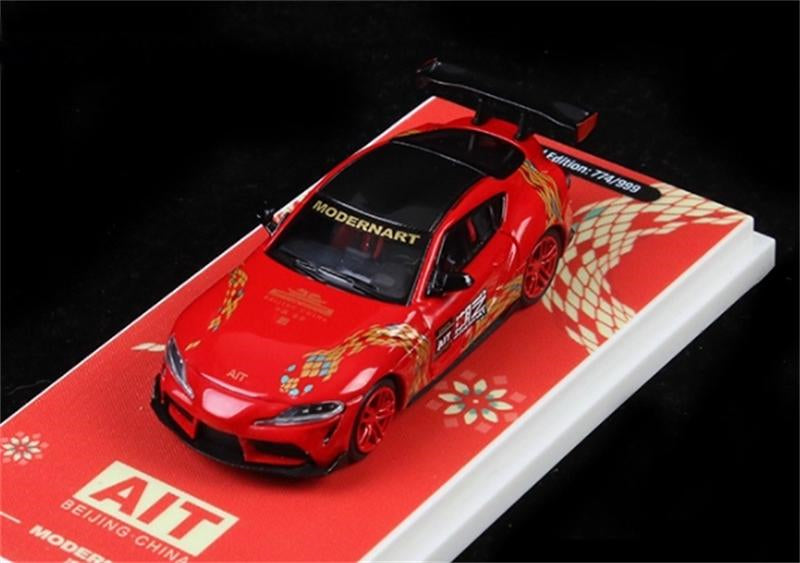 ModernArt Toyota Supra A90 Beijing AIT Exhibition Edition Gold Snake Standard Red Limited Edition 999PCS ONLY 1:64 car Pre-built Model view1