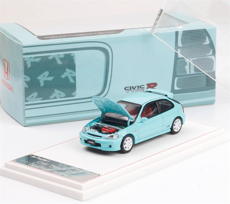 Focal Horizon Honda Civic EK9 Type-R 1st Generation Blue Limited Edition 999PCS ONLY 1:64 Car Pre-built Model view9