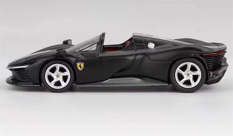 BBR MODELS Ferrari Daytona SP3 convertible Matte Black 1:64 Car Pre-built Model view3