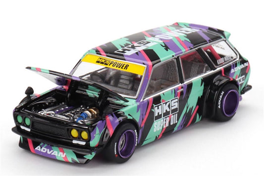 KaidoHouse x MiniGT Datsun Kaido 510 Wagon HKS V1 color box packaging 1:64 Car Pre-built Model view1
