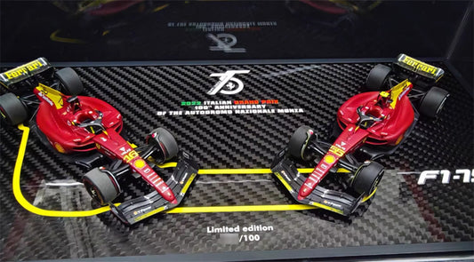 BBR MODELS Ferrari F1-75 G.P.Monza 2022-set of two C.Leclerc-C.Sainz 1:43 Model view1