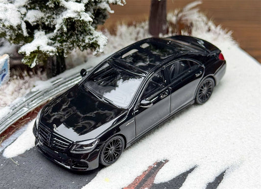 KING MODEL Mercedes Benz S65 AMG W222 Black Knight Limited Edition 999PCS ONLY 1:64 Car Pre-built Model view1