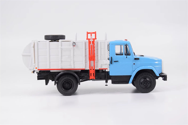 Modimio Soviet Municipal Vehicle ZIL-4333 Garbage Truck Blue Gray 1:43 Truck Pre-built Model