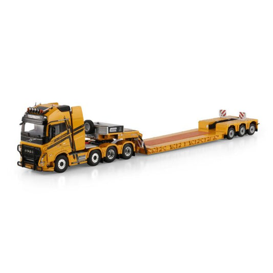 1:50 VOLVO L.A. VAN ROOZENDAAL FH5 XL 8X4 EURO LOW LOADER 3 AXLE WSI Yellow Diecast Model