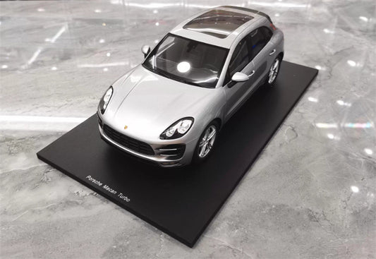 1:18 Porsche Macan Turbo silver Spark Resin Car Model view1