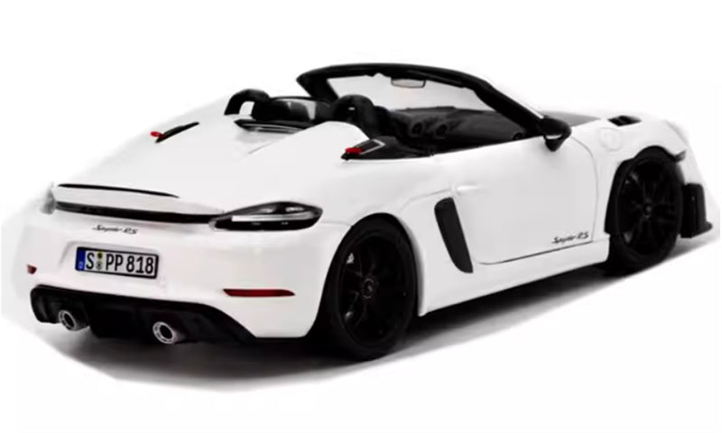 1:18 PORSCHE 718 SPYDER RS  White Carbon Cover  Norev Convertible DIECAST Car Model