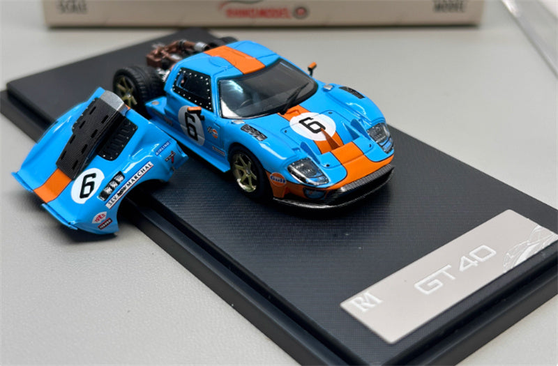 Rhino Model Ford GT40 #6 Gulf Painting Limited Edition 599PCS ONLY 1:64 Car Pre-built Model view7