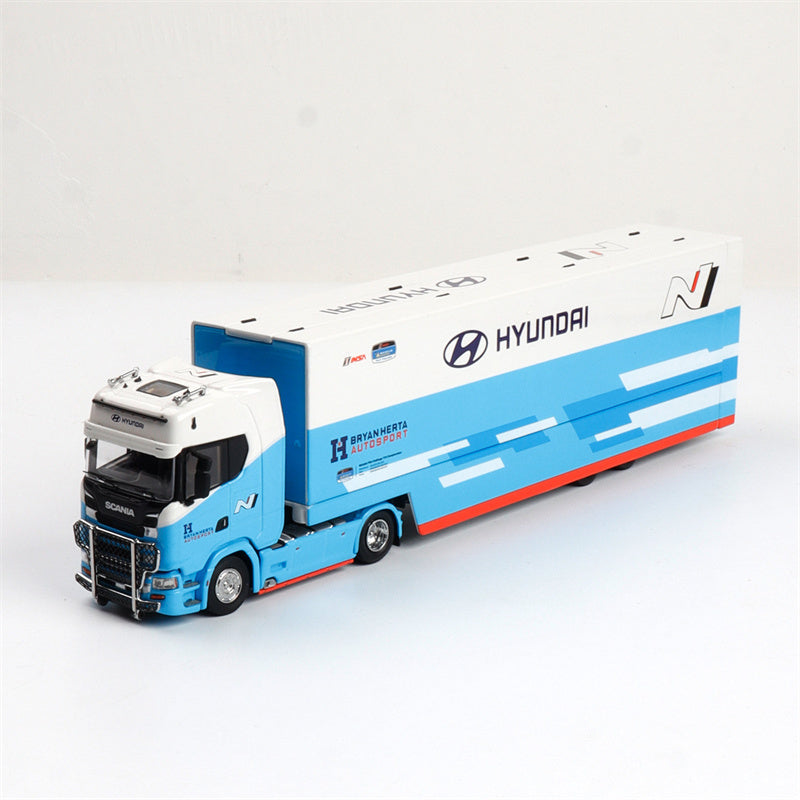 1:64 Scania S730 Hyundai Coating Blue/White MAXWELL DIECAST Model
