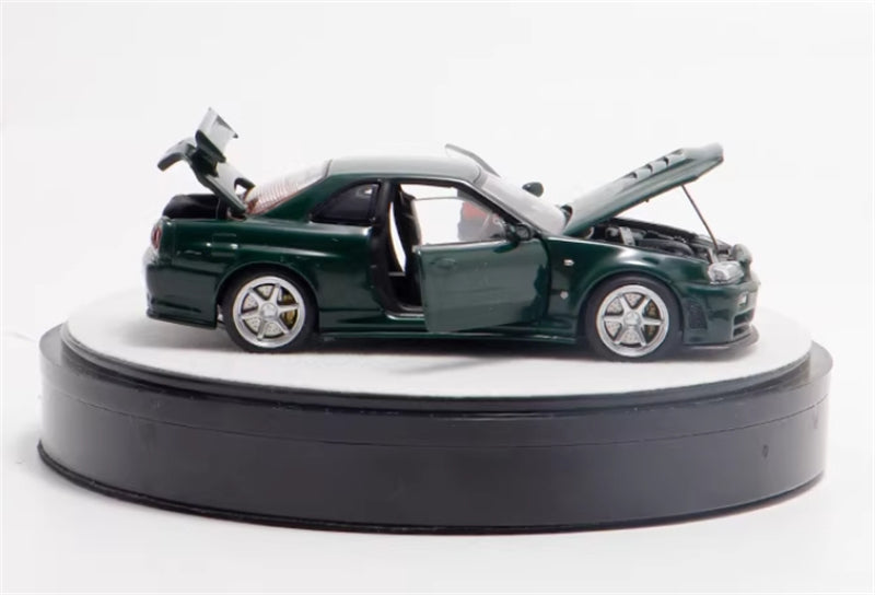 1:64 Nissan Nismo GTR R34 Z-TUNE Luxury Box Limited Edition 999pcs ONLY  British Green PGM x onemodel DIECAST Model