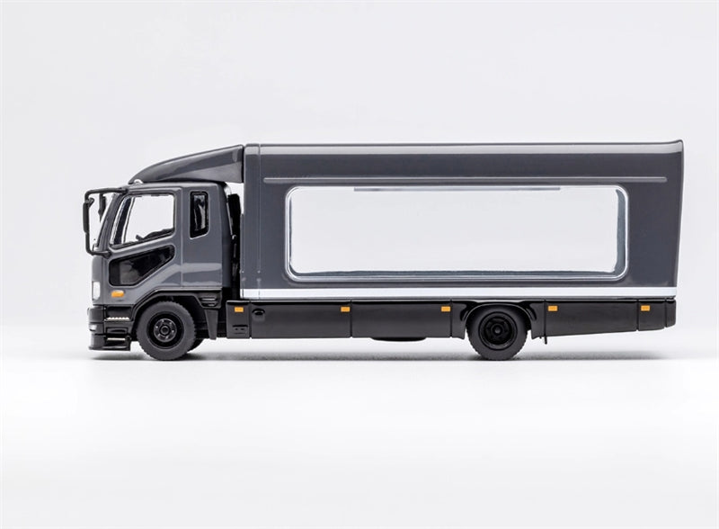 GCD Mitsubishi Mk2 fuso lifting type container truck transport Electroplated Black RHD 1:64 Truck Pre-built Model view3