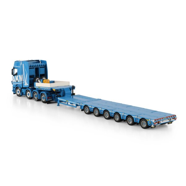 1:50 SCANIA AKM S CS20H 8X4 LOW LOADER 6 AXLE WSI Blue Diecast Model