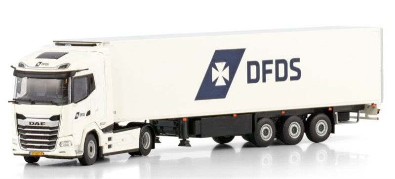 WSI DAF XG 4X2 REEFER TRAILER - 3 AXLE DFDS 1:50 Truck Pre-built Model