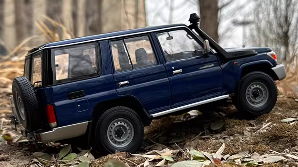 Almost Real Toyota LC76 Land Cruiser Blue 1:18 Car Pre-built Model view7