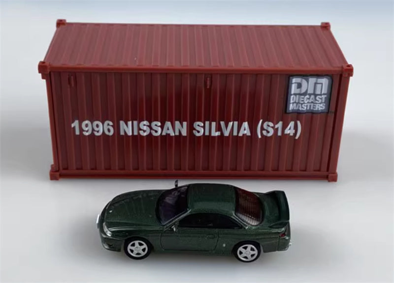CATERPILLAR NISSAN SILVIA S14 green left-hand drive 1:64 Car Pre-built Model