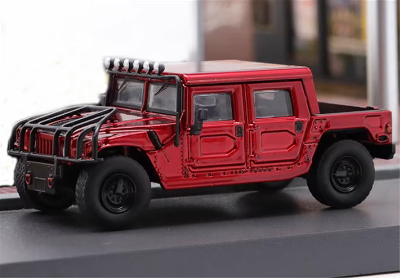MASTER Hummer H1 off-road vehicle metallic red 1:64 Truck Pre-built Airliner Model Display view3