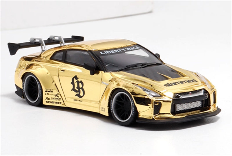 mymodelcollect Nissan GT-R R35 LBWK Limited Edition gold plating 1:64 Car Pre-built Model view4