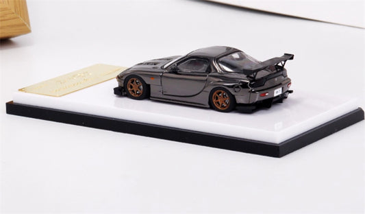 mymodelcollect Mazda RX-7 FD3S gray 1:64 Car Pre-built Model view2