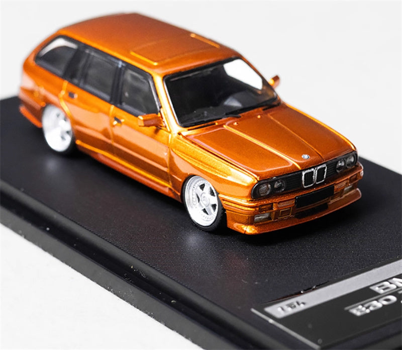 Mortal BMW E30 3 Series Touring Lowered Version Openable Hood Sunset Orange Limited Edition 799PCS ONLY 1:64 Car Pre-built Model view5