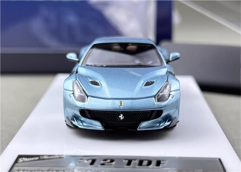 Stance Hunters Ferrari F12 TDF Supercar Limited Edition 499PCS ONLY Ice blue 1:64 Car Pre-built Model view6