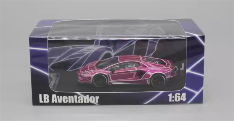KING MODEL Lamborghini LP700 AVENTADOR Burst Pattern Luminous Edition Electroplating Pink 1:64 Car Pre-built Model view7