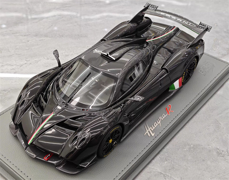 BBR MODELS Pagani Huayra R gloss black Hardtop leather base Limited Edition 100PCS ONLY 1:18 Car Pre-built Model view8