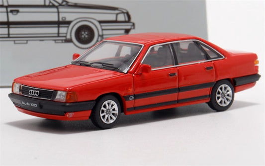 Rhino Model 1989 Audi 100 C3 Red 1:64 Car Pre-built Model view1