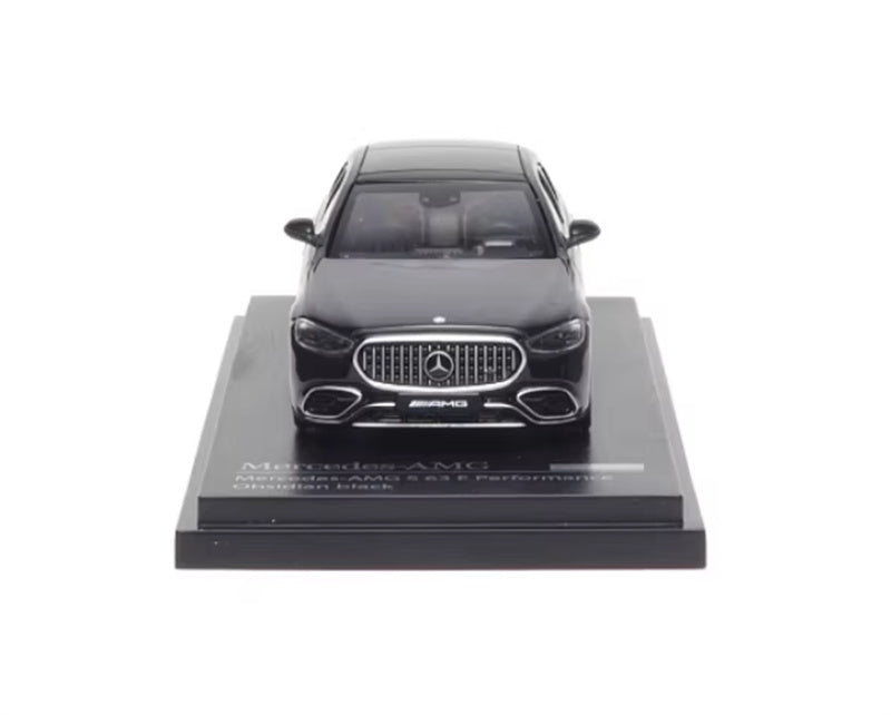 Almost Real Mercedes - AMG S 63 E Performance 2023 Obsidian Black 1:64 Car Pre-built Airliner Model Display view7