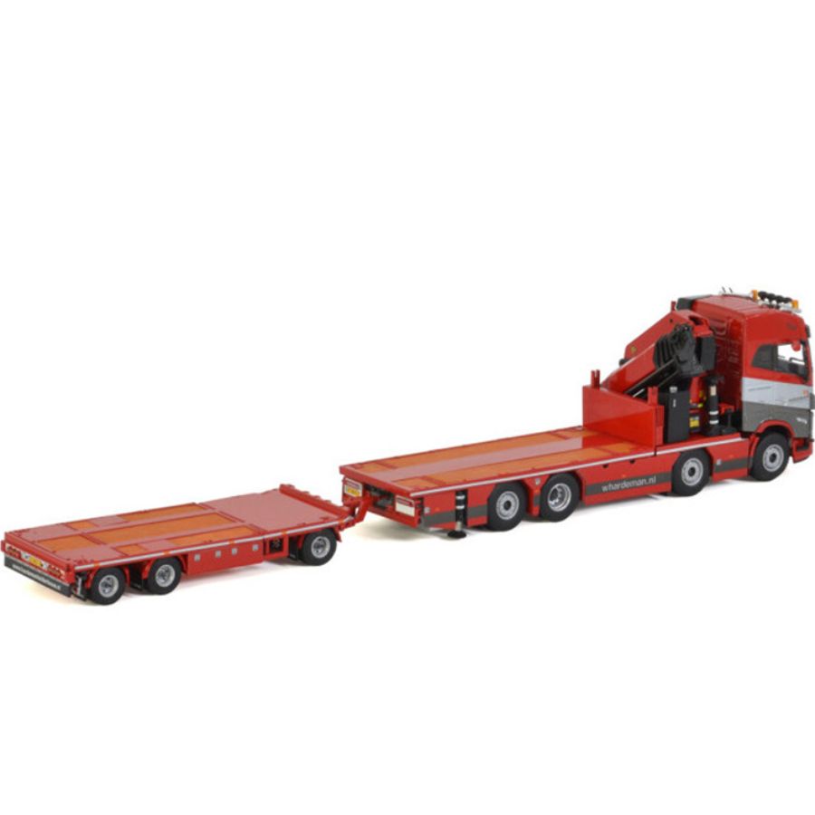 WSI  VOLVO FH5 GLOBETROTTER 8X2 TAG AXLE RIGED FLATBED + PALFINGER PK 65002 SH JIB HARDEMAN 1/50 DIECAST Truck