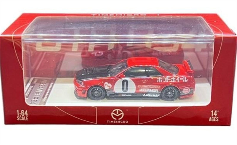 TimeMicro Nissan Skyline GTR34 Red #0 Regular Version Limited Edition 999PCS ONLY 1:64 car Pre-built Model view8