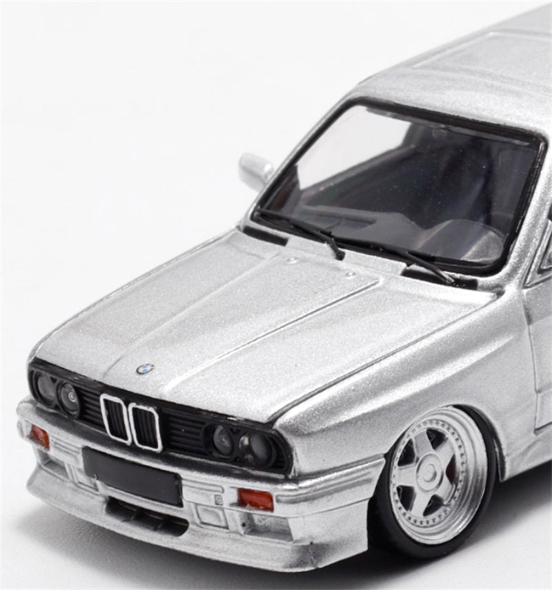 Mortal BMW E30 3 Series Touring Lowered Version Openable Hood silver Limited Edition 499PCS ONLY 1:64 Car Pre-built Model view6