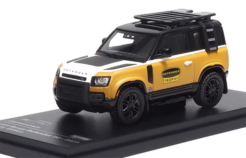Almost Real Land Rover Defender 90 Trophy Edition wagon Yellow 1:64 Car Pre-built Airliner Model Display view5