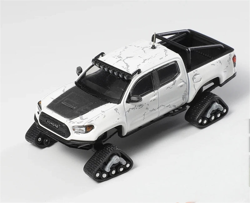 GCD Toyota Tacoma Snow Edition with tank track White Stone Pattern LHD 1:64 Truck Pre-built Model view2