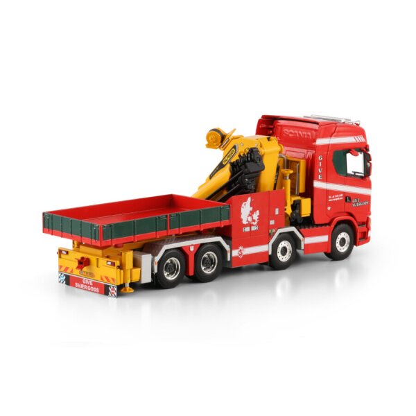 1:50 SCANIA GIVE S CS20H 8X4 PK 165.002 TEC 7 + JIB DEMOUNTABLE BODY WSI Red Diecast Model