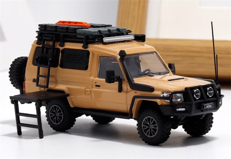 Autobots Models Toyota Land Cruiser LC78 J70 Off road modified version of personnel carrier desert color Limited Edition 499PCS ONLY 1:64 Truck Pre-built Model view5