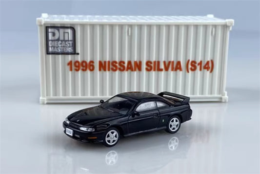 CATERPILLAR NISSAN SILVIA S14 black Right hand drive 1:64 Car Pre-built Model