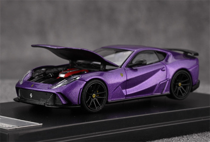 Little Toys x SH Ferrari 812 N-Largo V12 Supercar Novitec Modified Edition Limited Edition 299PCS ONLY Purple 1:64 Car Pre-built Model view8