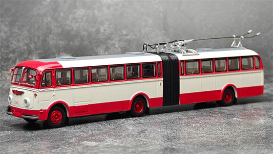 Beijing Public Transport BK560 articulated trolley bus red 1:64 Bus Pre-built Model view1