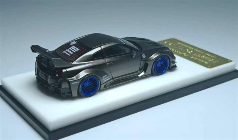 mymodelcollect Nissan 35GT-RR LBWK Limited Edition Electroplated Brushed Gray 1:64 Car Pre-built Model view5