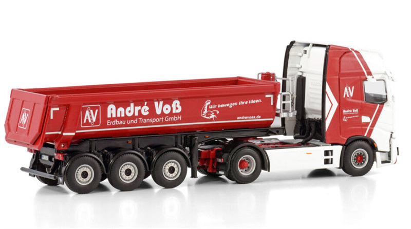 WSI IVECO S-WAY AS HIGH 4X2 HALF PIPE TIPPER TRAILER - 3 AXLE Andre Voss 1:50 Truck Pre-built Model