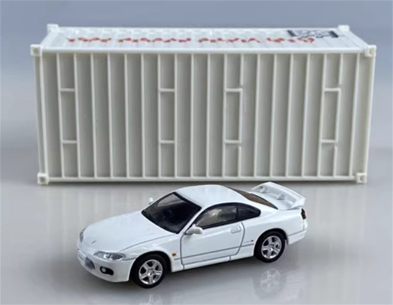 CATERPILLAR NISSAN SILVIA S15 white left-hand drive 1:64 Car Pre-built Model