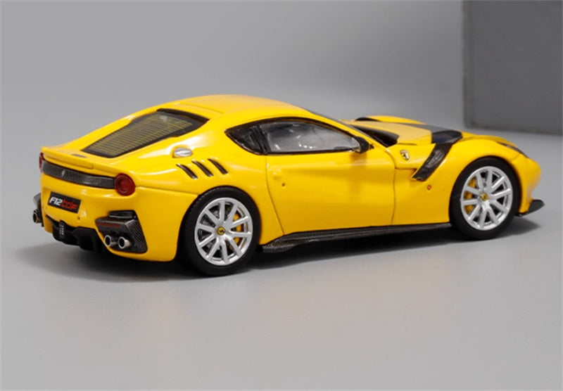 Little Toys Ferrari F12 TDF Supercar Limited Edition 499PCS ONLY Yellow - black stripes 1:64 Car Pre-built Model view4