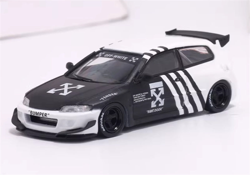 mymodelcollect Honda Civic EG6 Black white coating Limited Edition 999PCS ONLY 1:64 Car Pre-built Model view1