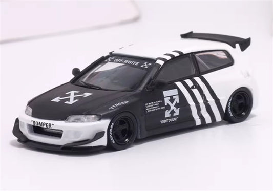 mymodelcollect Honda Civic EG6 Black white coating Limited Edition 999PCS ONLY 1:64 Car Pre-built Model view1