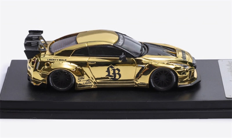 mymodelcollect Nissan GT-R R35 LBWK Limited Edition gold plating 1:64 Car Pre-built Model view3