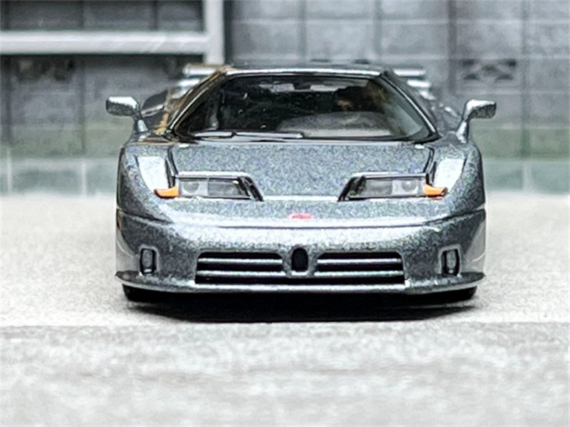 MINIGT Bugatti EB110 super Sport Grigio Scuro color box packaging 1:64 Car Pre-built Model view7